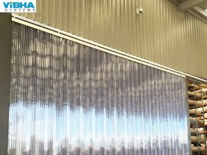 Ribbed PVC Strip Curtains Chennai Ribbe dPVC Strip Curtains, Double Ribbed PVC Strip Curtains, Transparent Ribbed PVC Flap Doors for Warehouse,, Loading Dock Strip Curtains