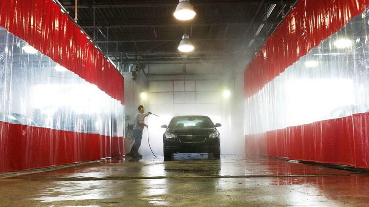 Wash bay curtains in a variety of colors and configurations. Design your wash bay curtains with various colors. reduce dust, create privacy, and divide workflow