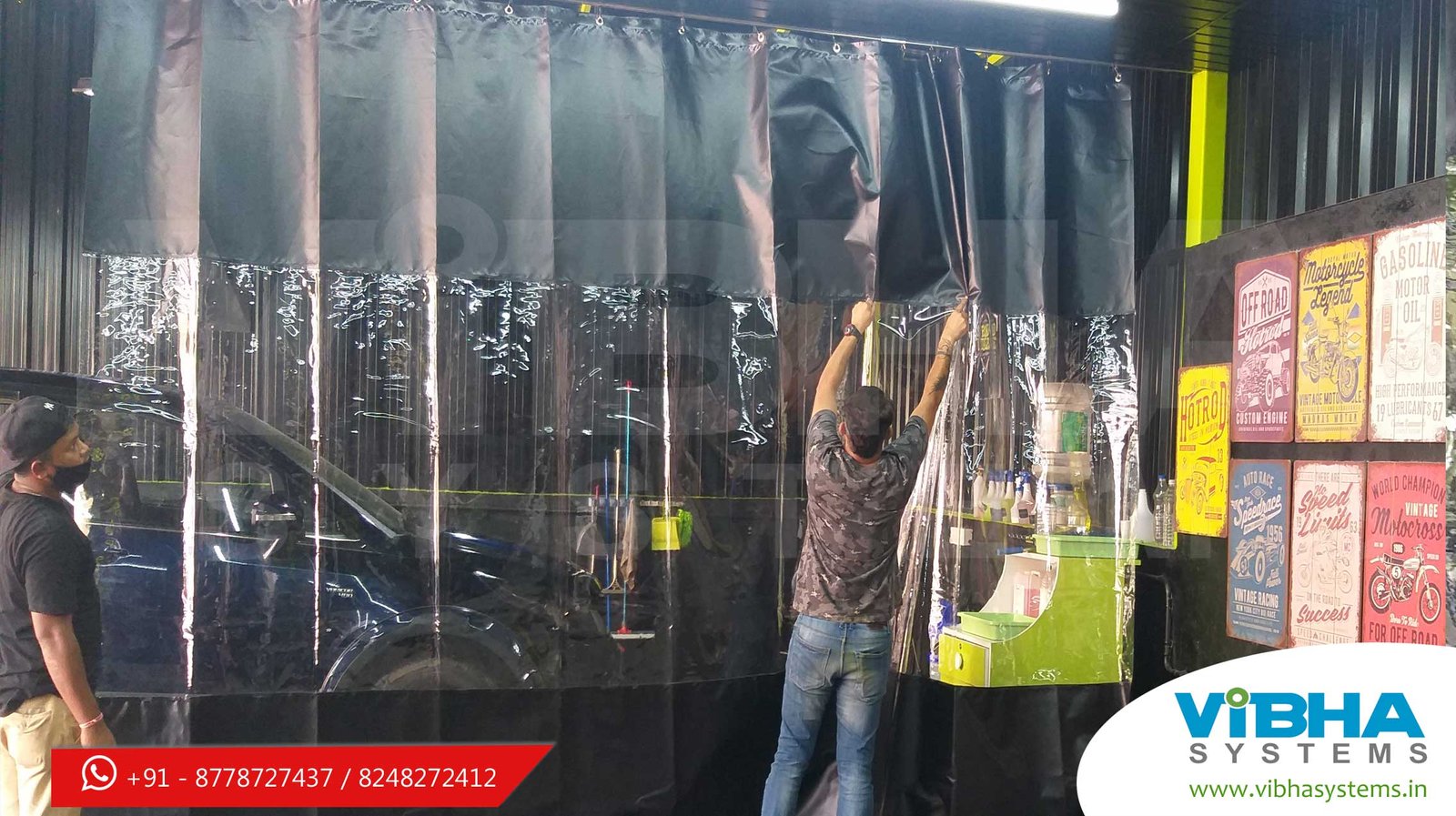 Portable wash bay curtains Sliding type car wash curtains india Foldable car wash curtains india Washable bay curtains Car wash area curtains Industrial wash down curtains Carwash curtain Industrial curtains