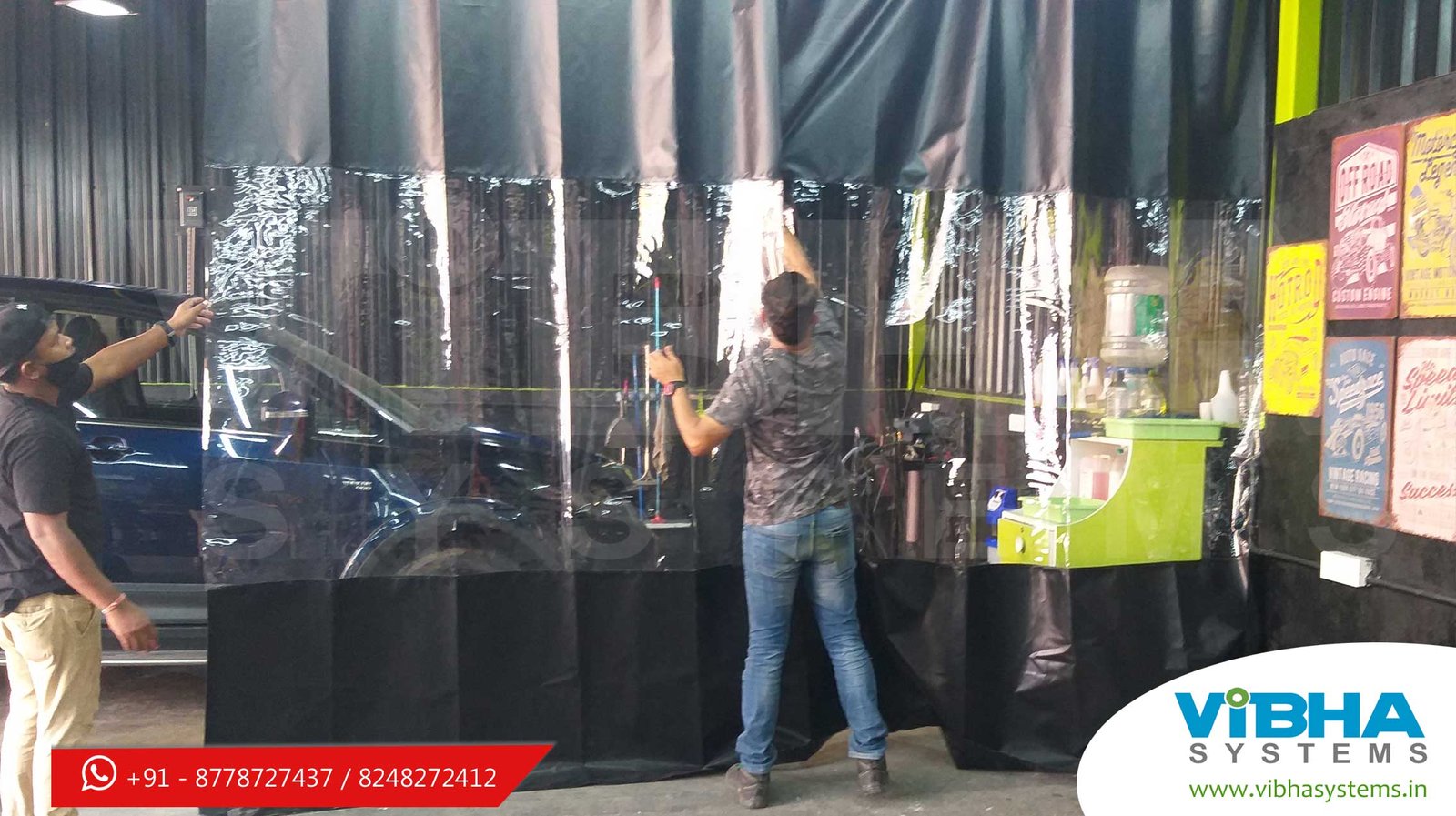 Portable wash bay curtains Sliding type car wash curtains india Foldable car wash curtains india Washable bay curtains Car wash area curtains Industrial wash down curtains Carwash curtain Industrial curtains